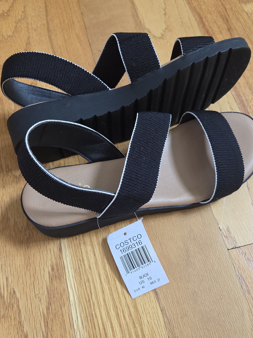 Kensie Women's Black Elastic Strap Sandals